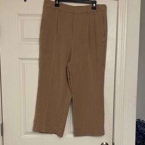 Nic+Zoe Avenue Summer Wide Leg Crop Pants Plus 14W NWT Mochachino
